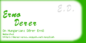 erno derer business card